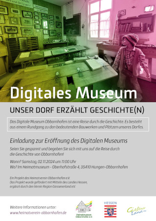 Plakat Einladung zur Eröffnung des Digitalen Museums